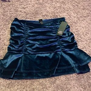 blue velvet skirt